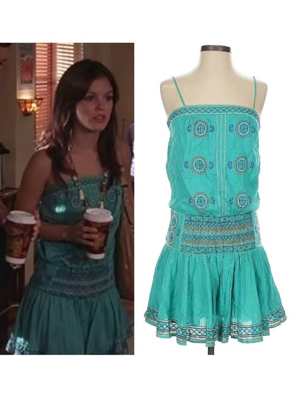 ASO THE OC SUMMER ROBERTS RACHEL BILSON Embroidered Dress Tunic Y2K VINTAGE RARE